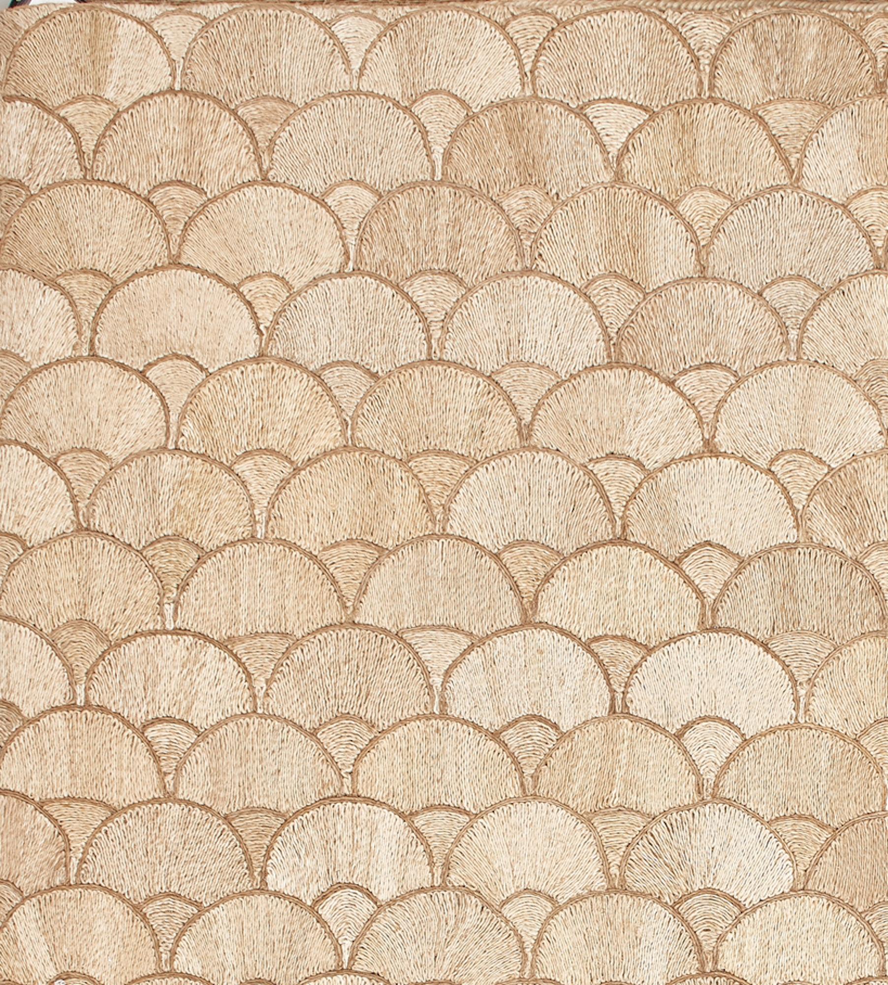 Modern Schumacher Fan Area Rug in Handwoven Abaca by Patterson Flynn For Sale