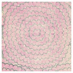 Schumacher Feather Bloom Sisal Wallpaper In Fuchsia & Jet