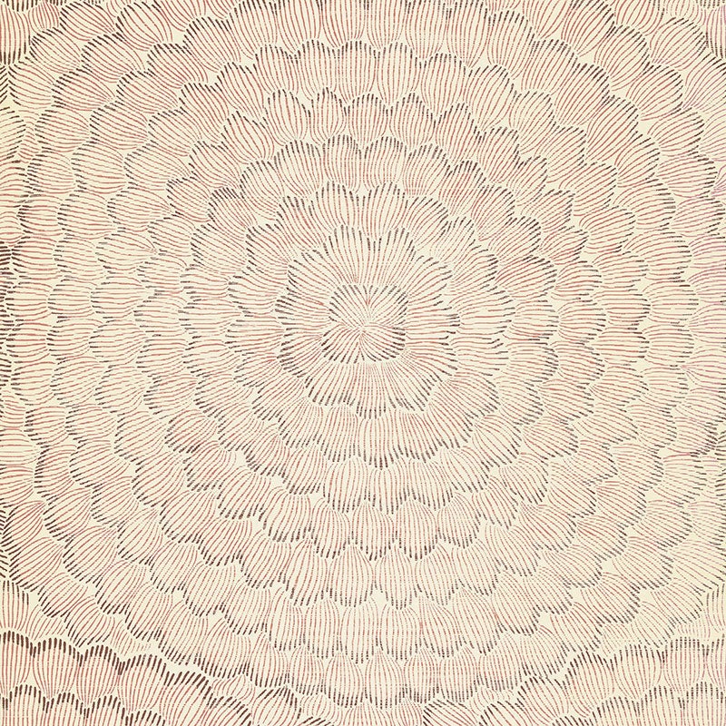 Schumacher Feather Bloom Sisal Wallpaper In Venetian Pink For Sale