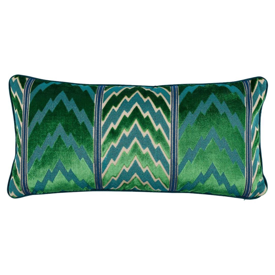 Schumacher Florentine Velvet 24" x 12" Pillow For Sale