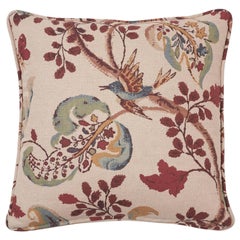 Schumacher Fox Hollow Document Natural Two-Sided Linen Cotton Pillow