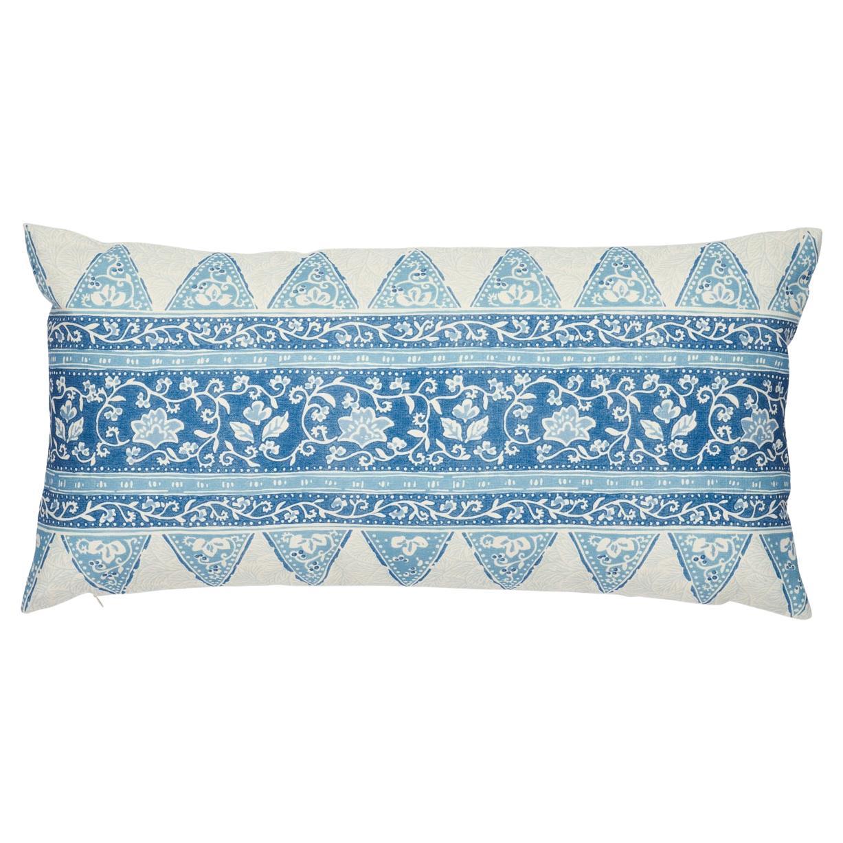 Schumacher Foxglove I/O 27x14" Pillow in Indigo For Sale