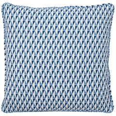 Schumacher Frank Lloyd Wright Design 107 Blue Two-Sided Linen Pillow