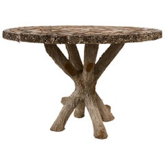 Schumacher French Concrete Garden Table with Pique Assiette Top