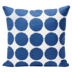 Schumacher Fuzz Large-Scale Graphic Navy Two-Sided 18" Linen Cotton Pillow