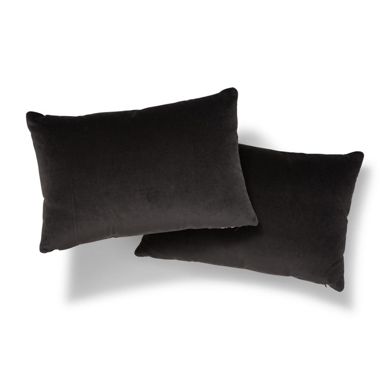 Schumacher Gainsborough Velvet Raven Pillow For Sale at 1stDibs