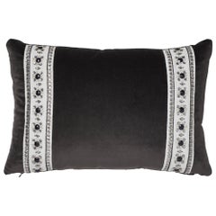 Schumacher Gainsborough Velvet Raven Pillow