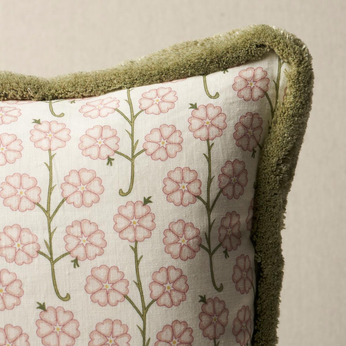 This pillow features Gardenia by Neisha Crosland. Inspired by 16th-century illustrations of the flora and fauna that explorer Ferdinand Magellan encountered in the New World, Neisha Crosland’s Gardenia is a small-scale stylized floral print on a