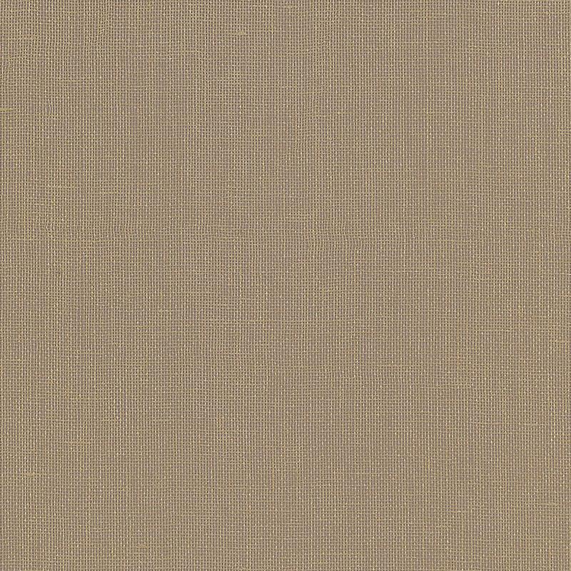Schumacher Gilded Linen Wallpaper In Cocoa & Gold For Sale