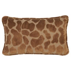 Schumacher Giraffe Velvet 20x12" Pillow in Safari