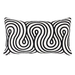 Schumacher Giraldi Embroidery Pillow in Black