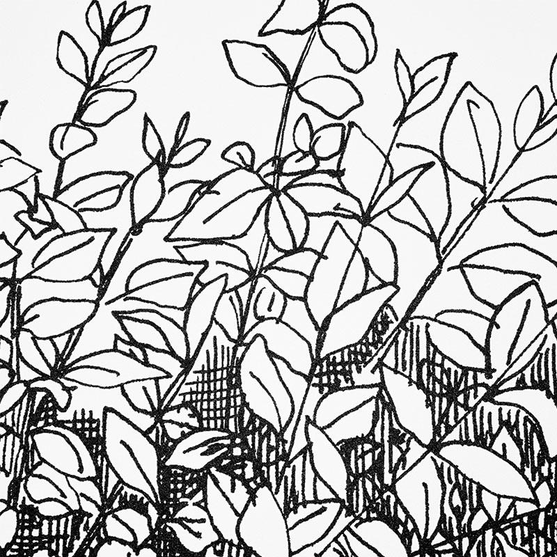 Schumacher Greenery Galore Vinyl Wandteppich in Schwarz (Expressionismus) im Angebot