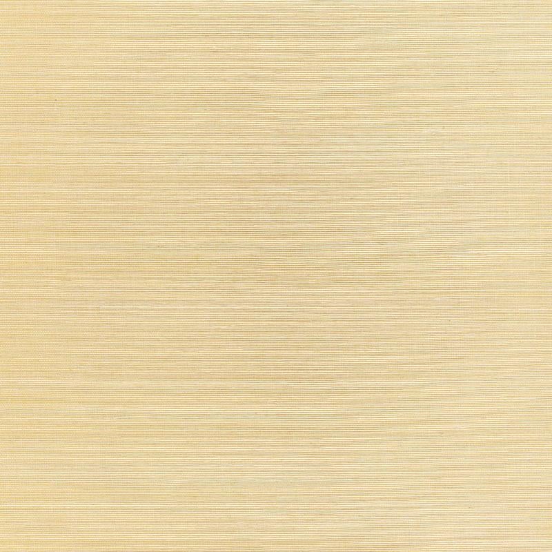 Schumacher Haiku Sisal Wallpaper In Citrine For Sale