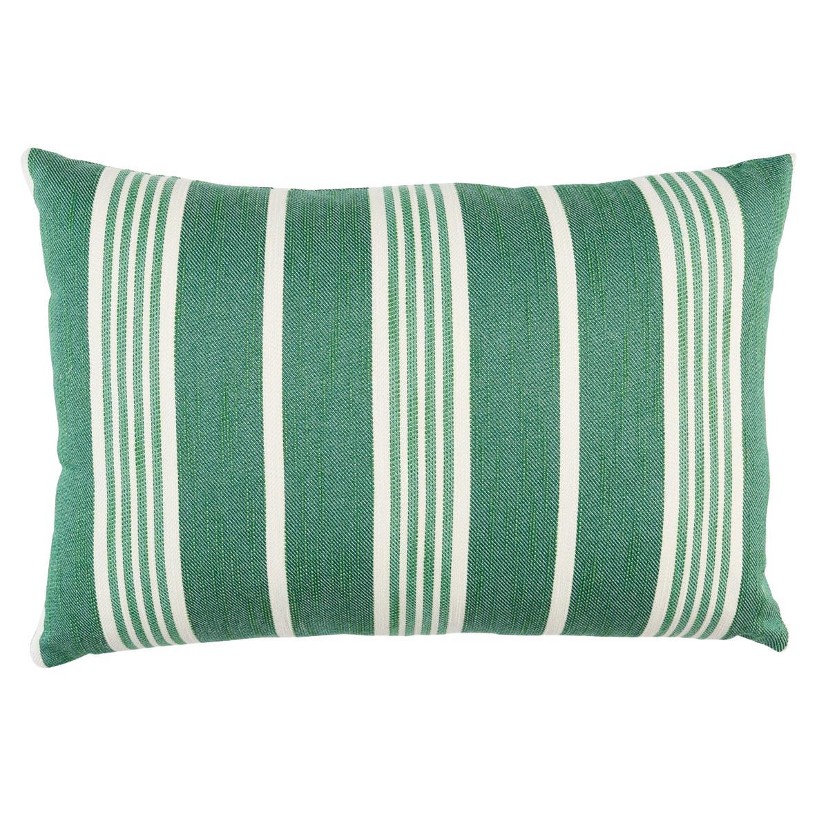 Schumacher Hampton Stripe I/O Pillow 20x14" en Emeraude