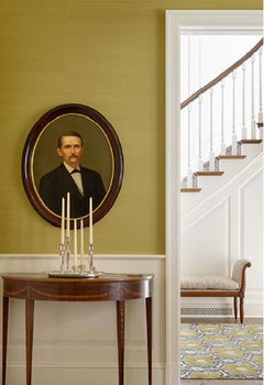 Schumacher Haruki Sisal Wallpaper In Celery