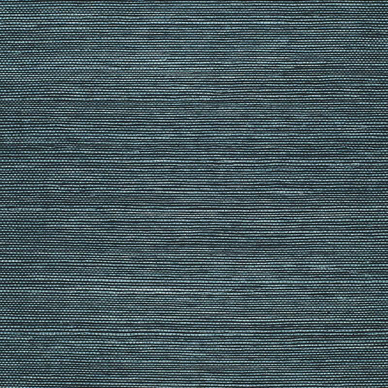 Schumacher Haruki Sisal Wallpaper In Peacock For Sale