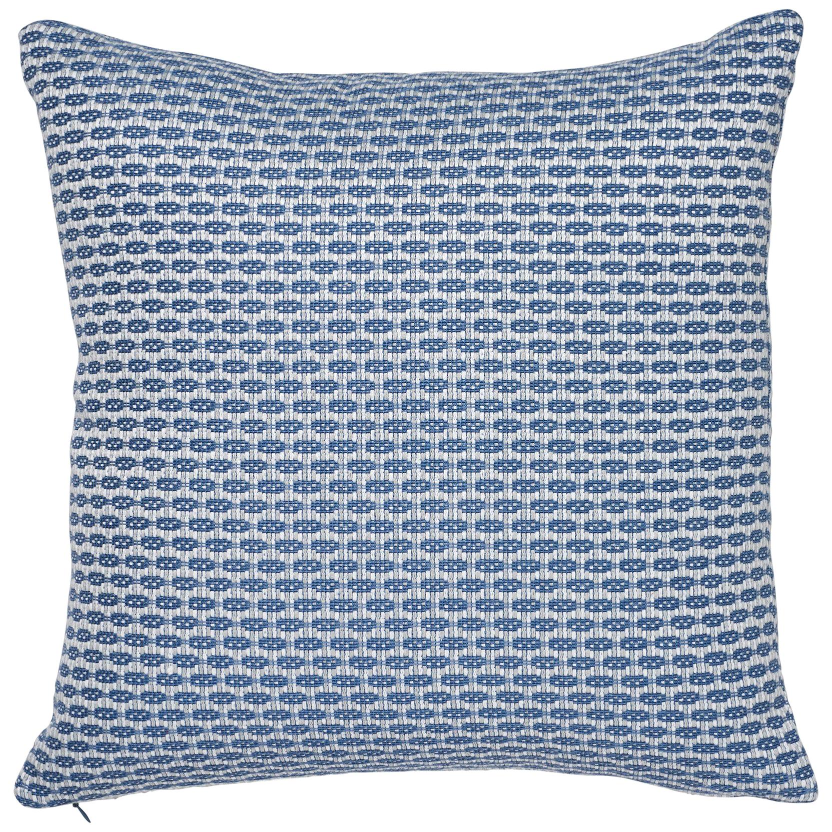 Schumacher Hickox Blue Indoor/Outdoor Two-Sided Pillow For Sale