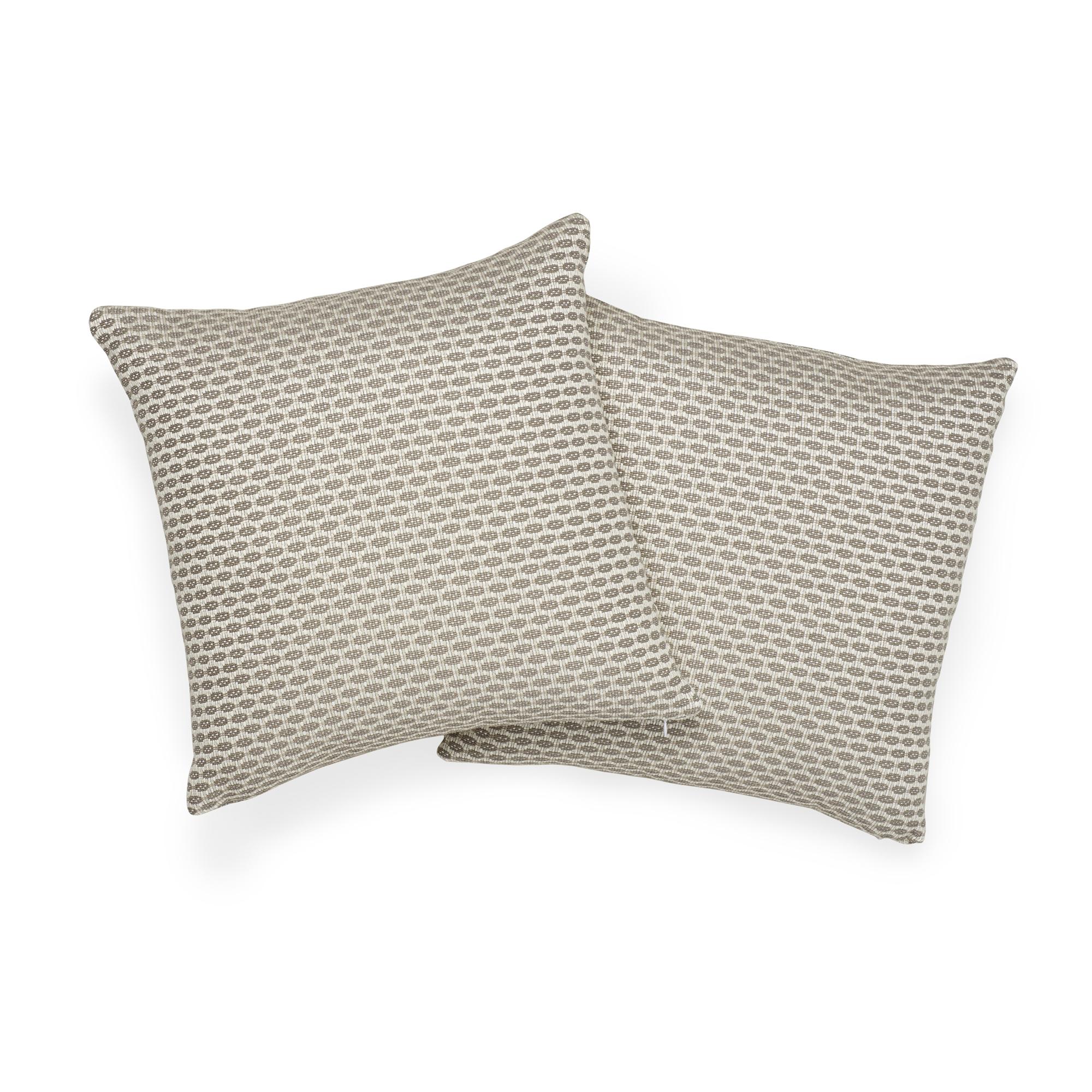 Modern Schumacher Hickox Natural Indoor/Outdoor Two-Sided Pillow For Sale
