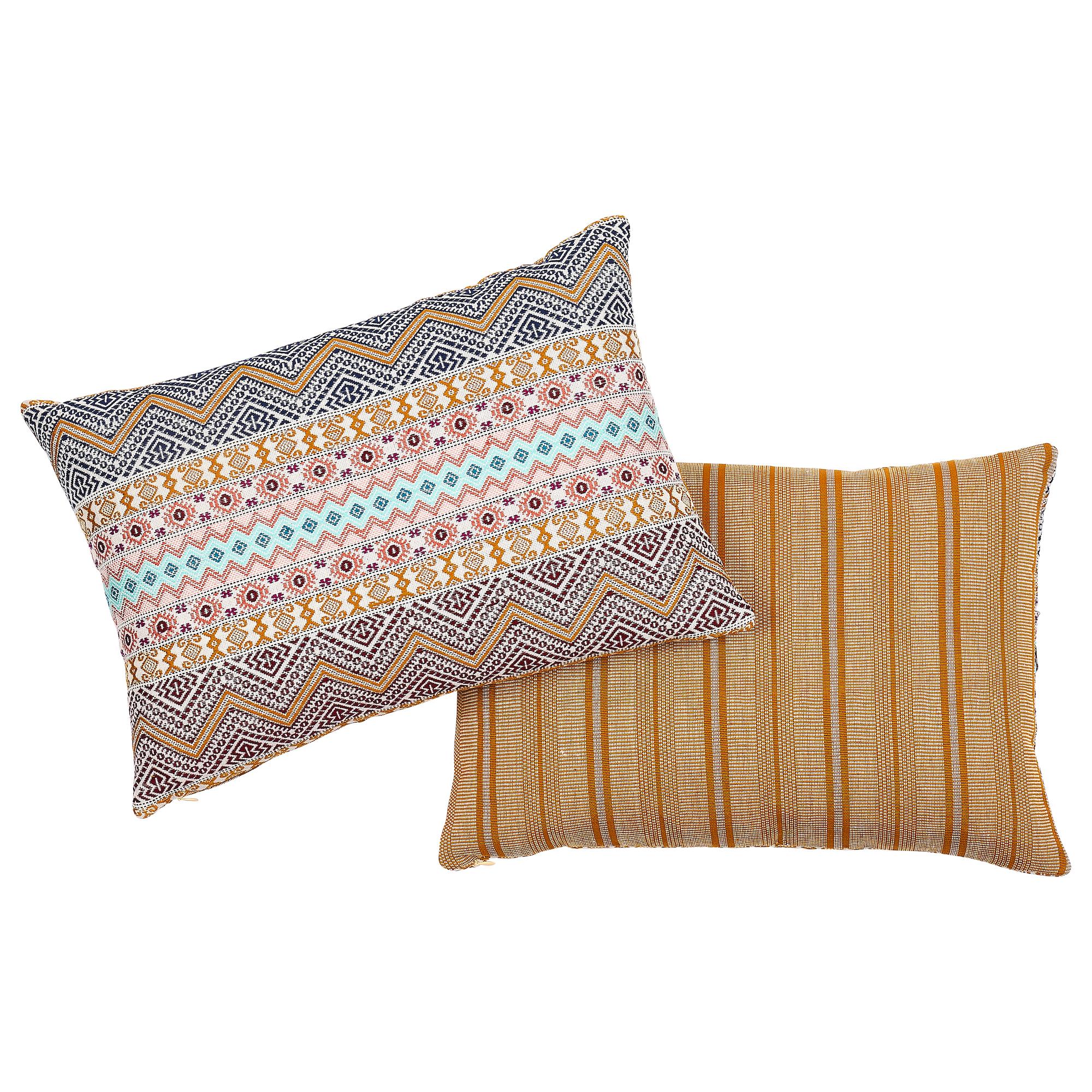 Other Schumacher Holmul & Panan Stripe Pillow in Autumn For Sale