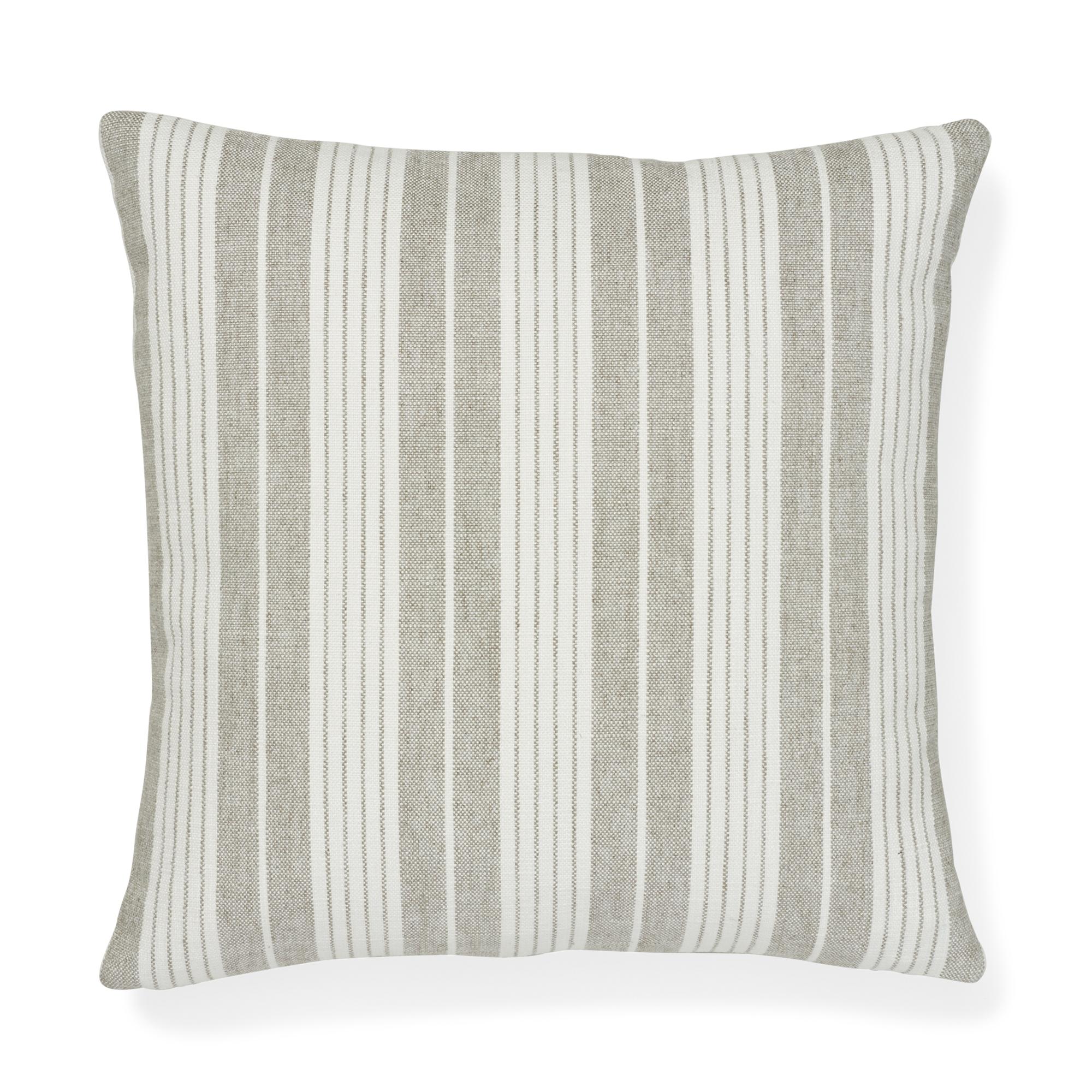Modern Schumacher Horst Stripe Grisaille Two-Sided Pillow For Sale