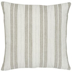 Schumacher Horst Stripe Grisaille Two-Sided Pillow