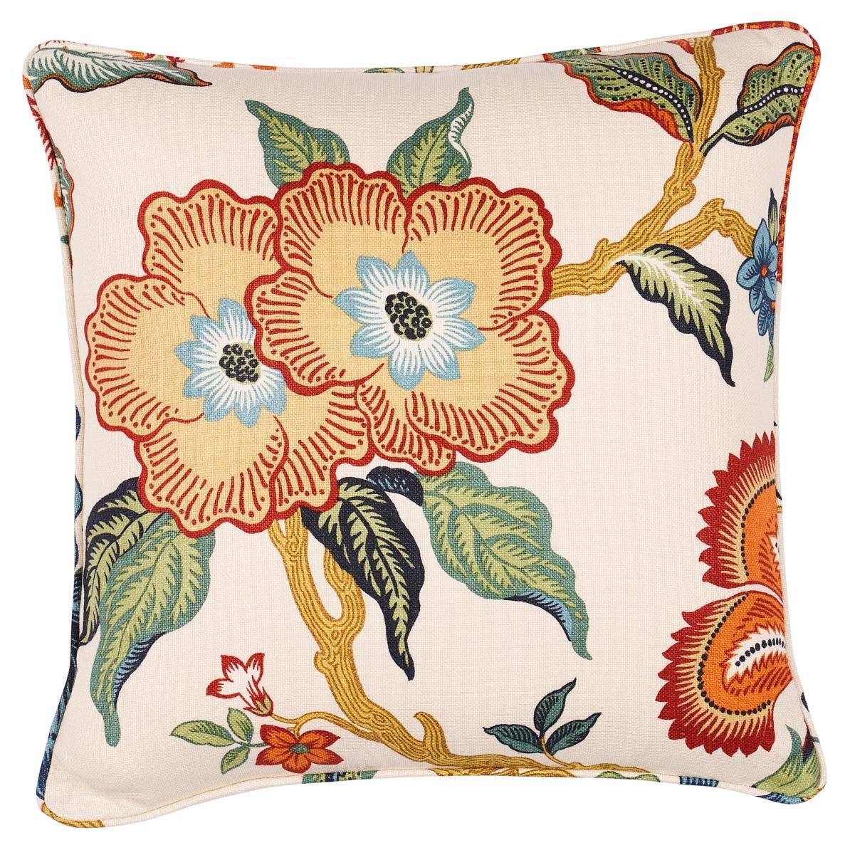 Schumacher Hothouse Flowers 18" Pillow in Spark For Sale