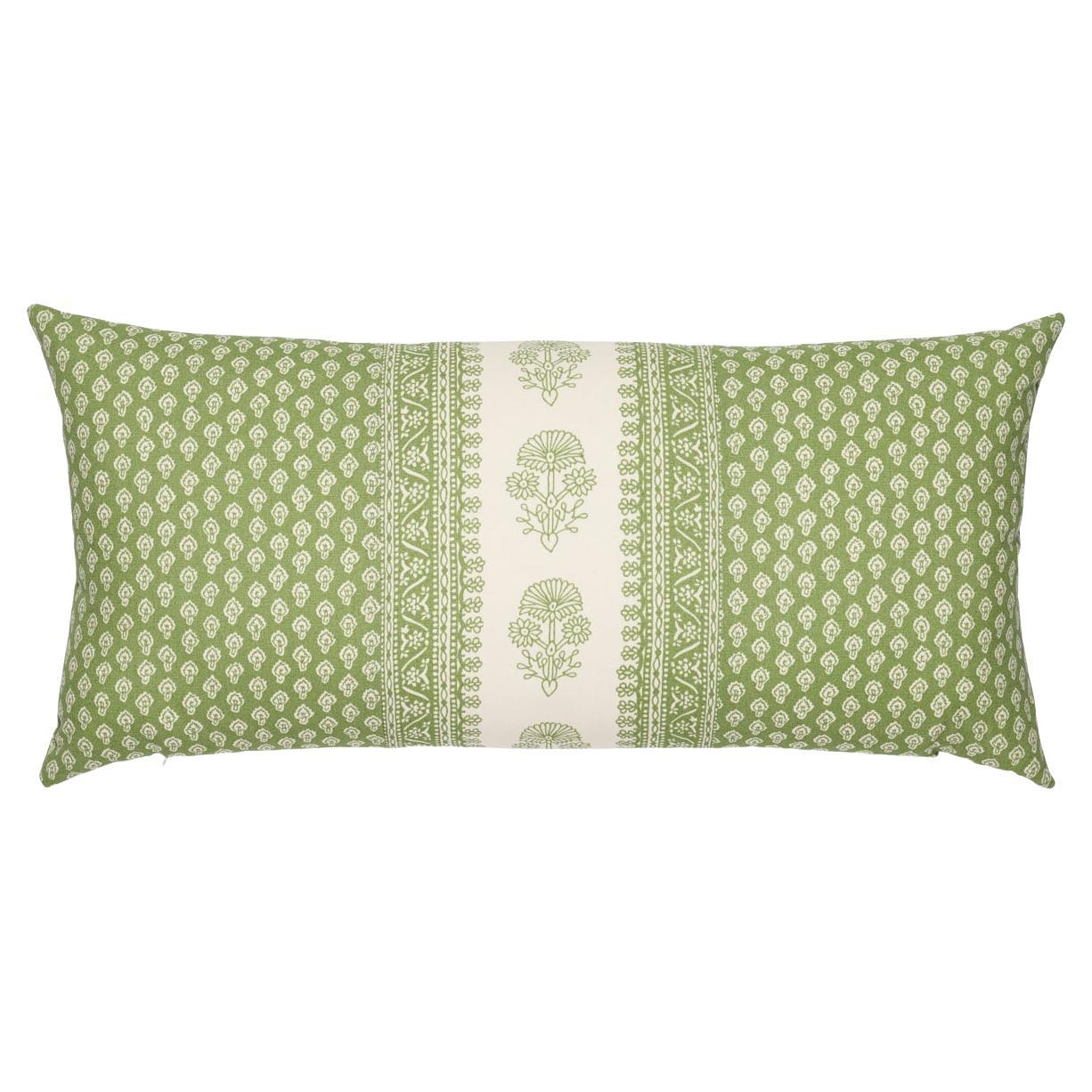 Schumacher Hyacinth I/O 30x14" Pillow in Leaf Green For Sale