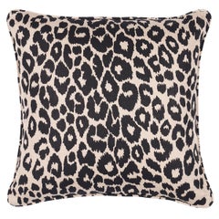 Schumacher Iconic Leopard 18" Pillow in Ebony/Natural
