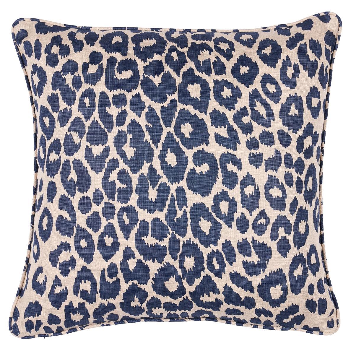 Schumacher Iconic Leopard 18" Pillow in Ink/Natural For Sale