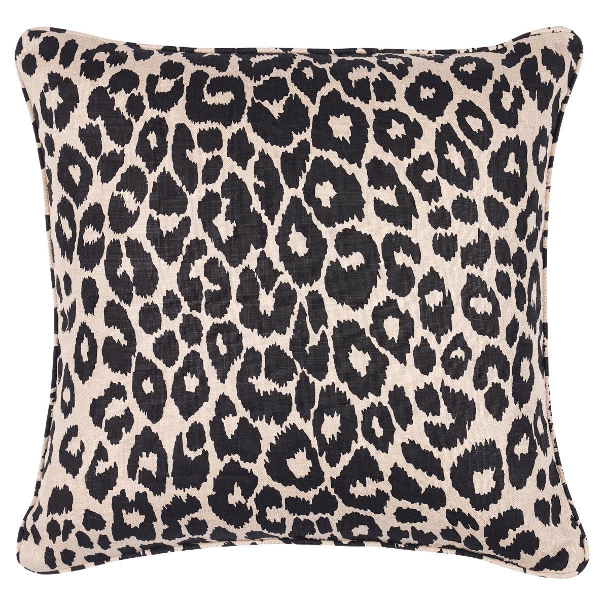 Schumacher Iconic Leopard 20" Pillow in Ebony/Natural