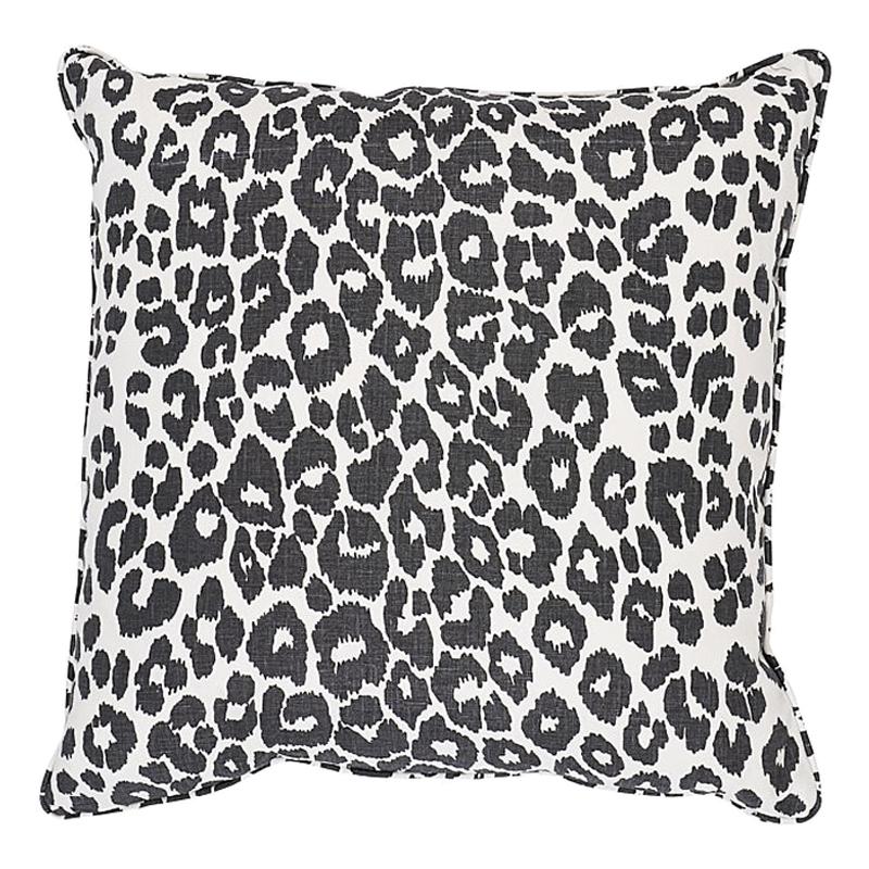 Schumacher Iconic Leopard 20" Pillow Two-Sided Pillow in Graphite For Sale