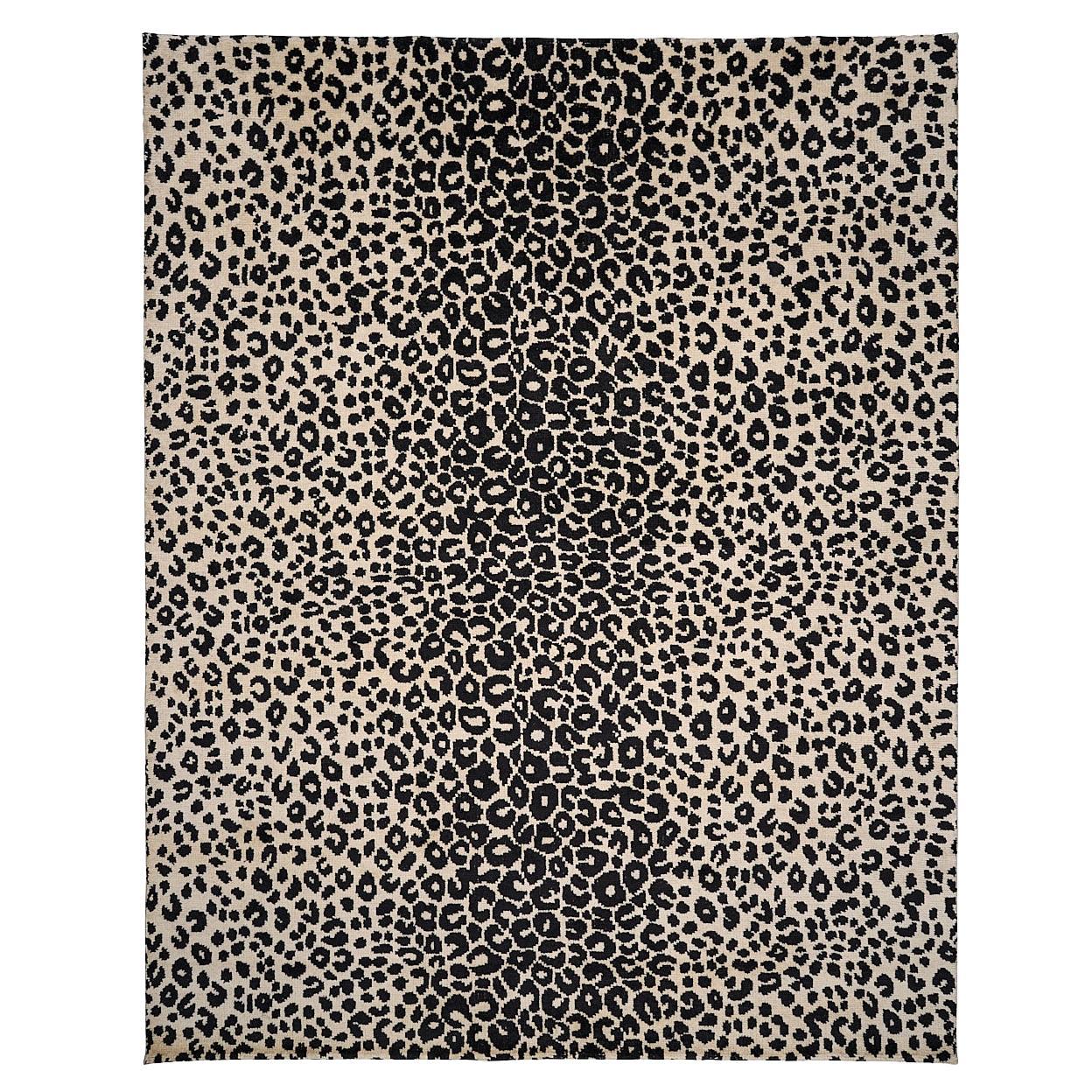 Tapis léopard emblématique Schumacher de 20,3 cm x 25,4 cm en graphite