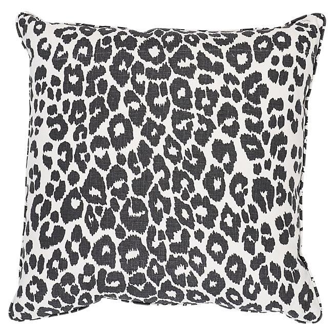 Schumacher Iconic Leopard in Graphite 22" Pillow For Sale