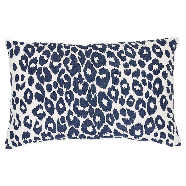 Schumacher Iconic Leopard in Ink 22 x 14" Pillow For Sale