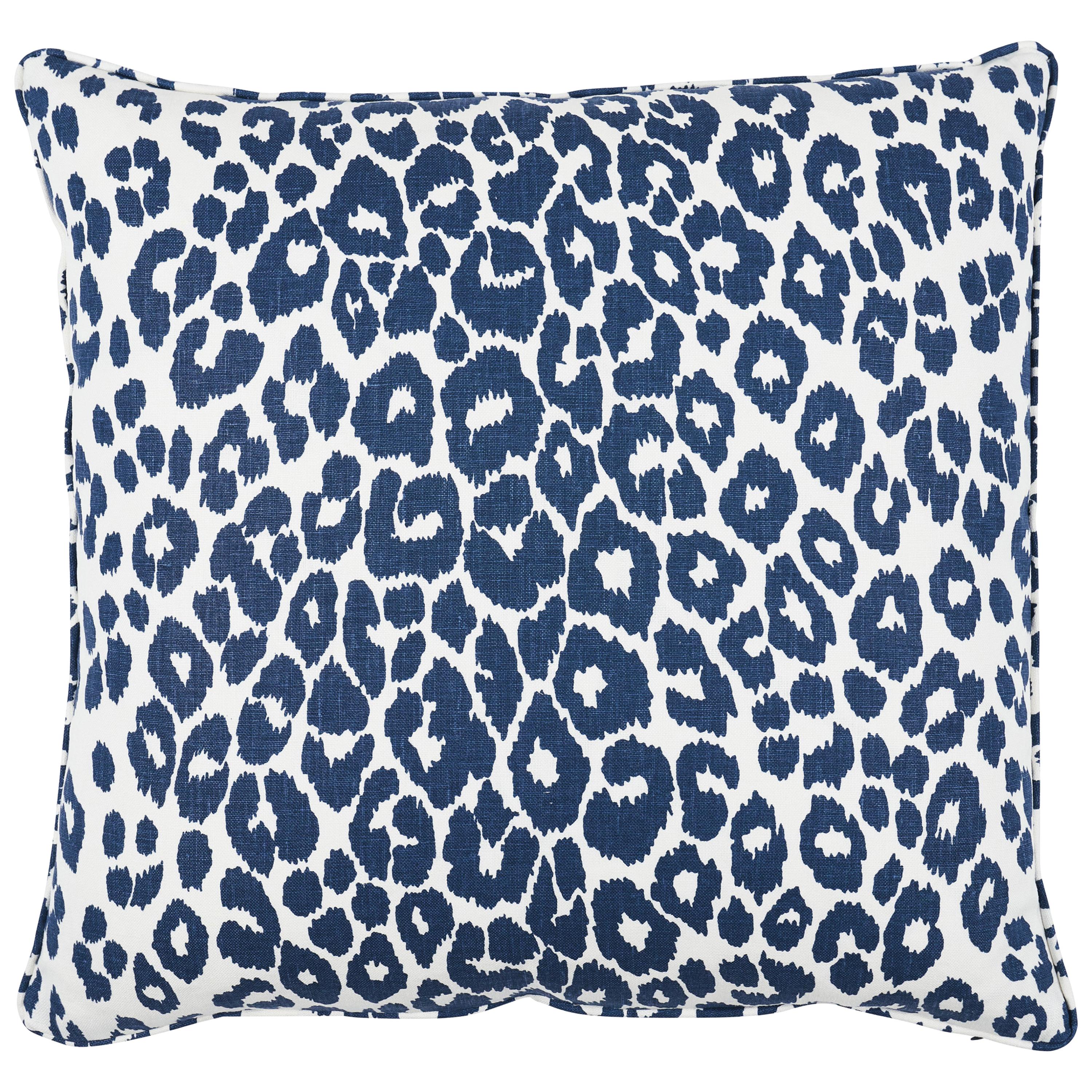 Schumacher Iconic Leopard Pillow in Ink For Sale