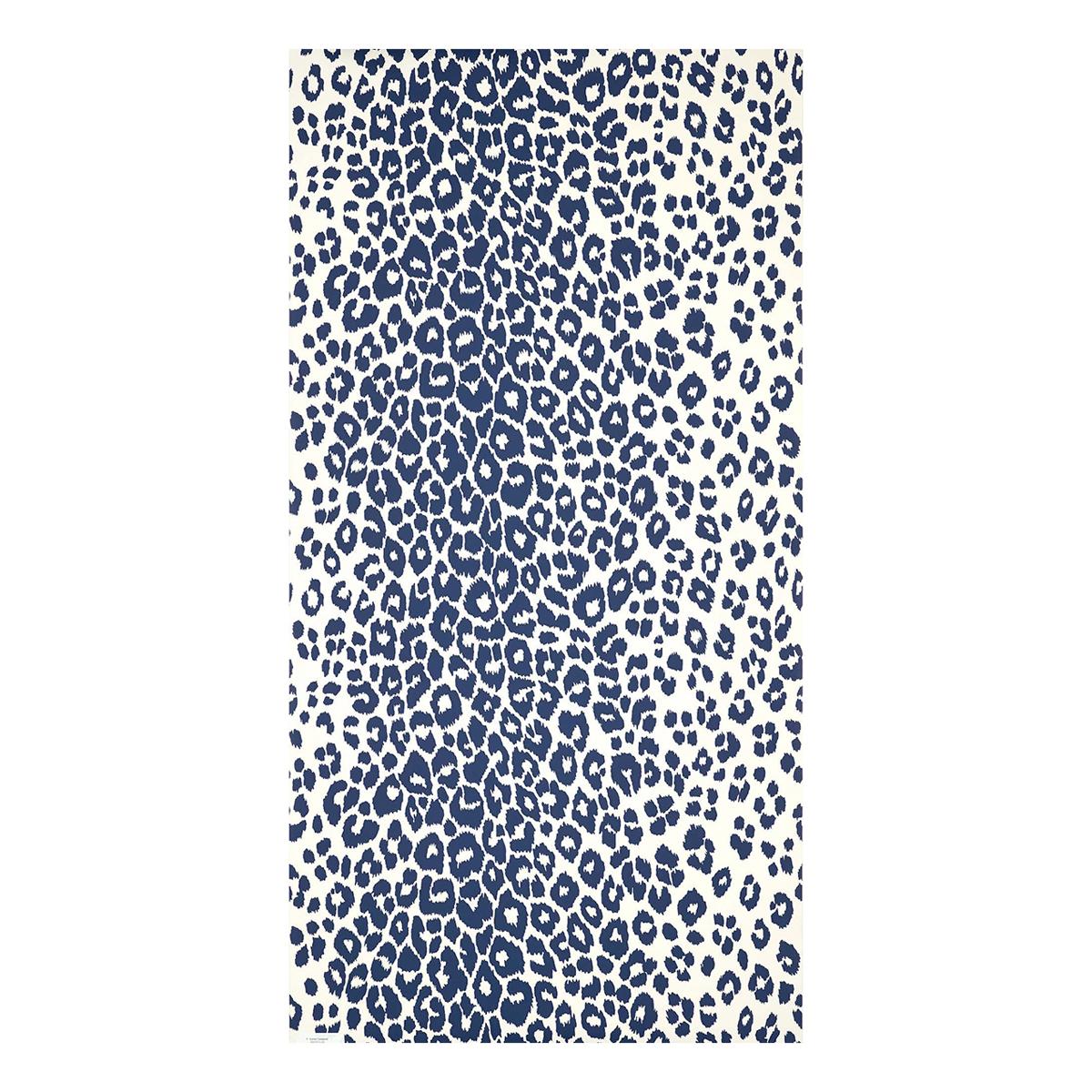 Schumacher Iconic Leopard Wallpaper in Ink For Sale