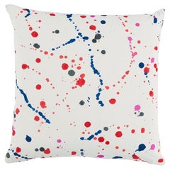 Schumacher Ink Splash 20" Pillow In Red & Blue