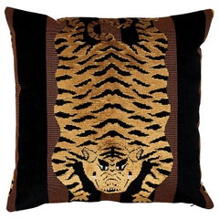 Schumacher Jokhang Tiger Samt 18" x 18" Kissen