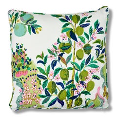 Schumacher Josef Frank Citrus Garden Lime Two-Sided Linen Pillow