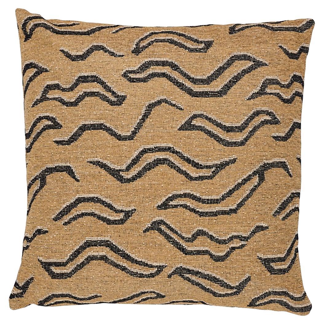 Schumacher Kata 20" Pillow in Camel with Black