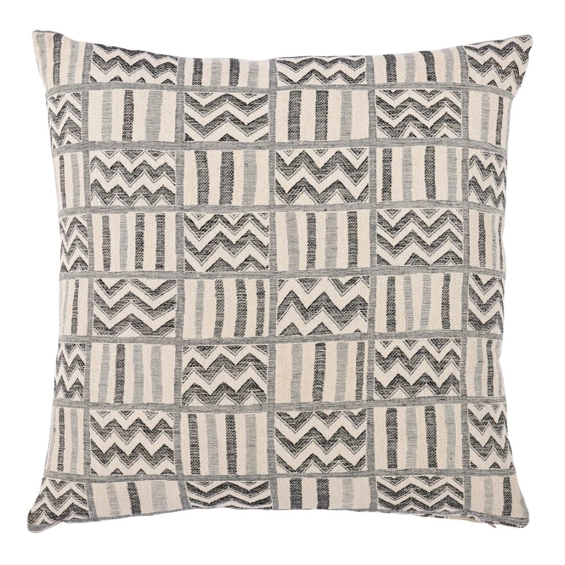 This pillow features Kudu Stripe on the front, and Kudu on the back with a knife edge finish. Kudu’s irregular patchwork of chevrons and stripes recall the beaches of Borneo and Java. A companion to Kudu Stripe, this exceptional woven linen fabric