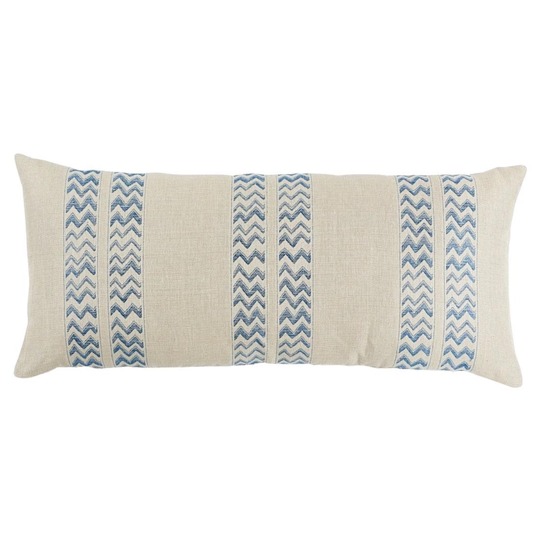 Schumacher Kudu Stripe Pillow In Blue