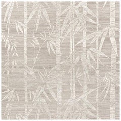 Schumacher Les Bambous Sisal Carta da parati botanica stampata a mano in Nebbia