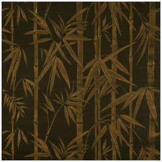 Schumacher Twiggy Sisal Floral Hand-Printed Wallpaper in Sky For Sale