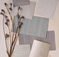 Papel pintado Schumacher Lino Gesso Plata