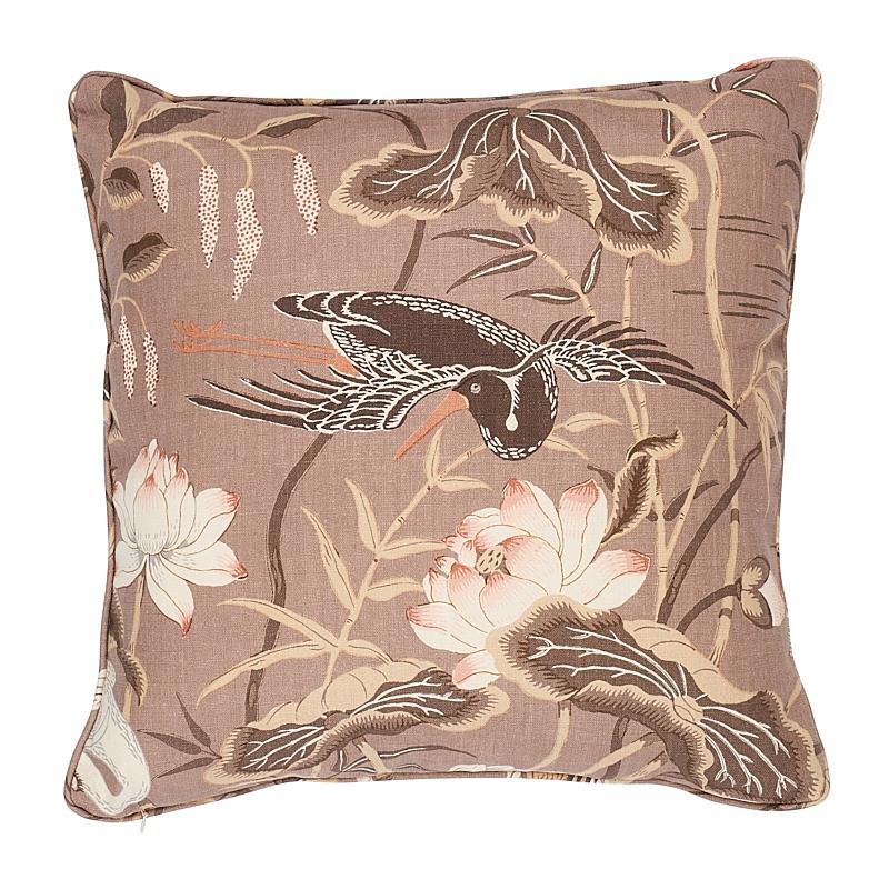 This pillow features Lotus Garden Fabric (Item# 172934) with a Self-Welt finish. Lotus Garden is an enchanting pattern recreated from a 1920s document in our archives. The masterful design is an ode to Japanese natural motifs. Pillow includes a