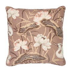 Schumacher Lotus Garden in Mocha 22" Pillow