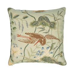 Schumacher Lotus Garden Pillow in Aqua