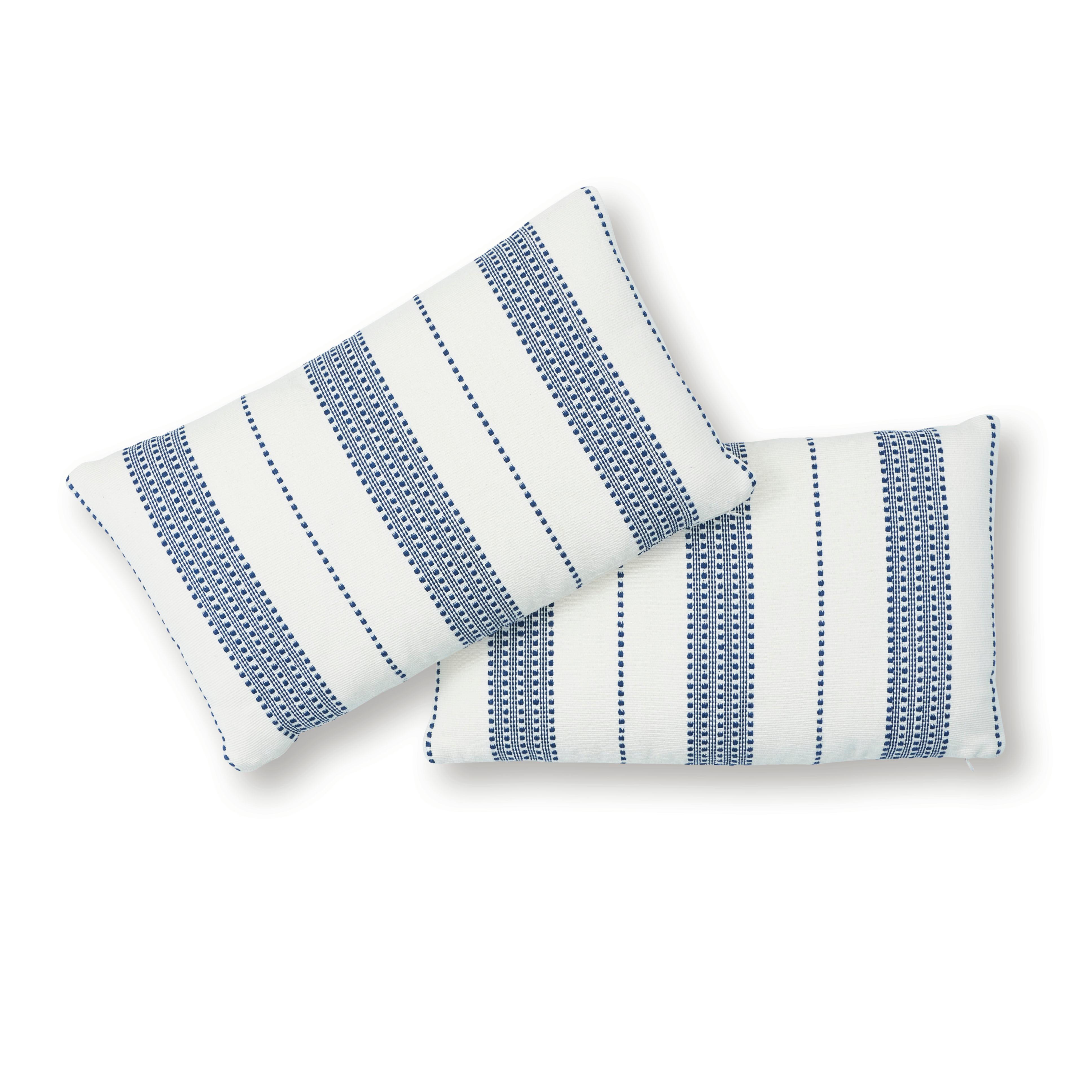 Indiano Cuscino Schumacher Lubeck a strisce in blu scuro in vendita
