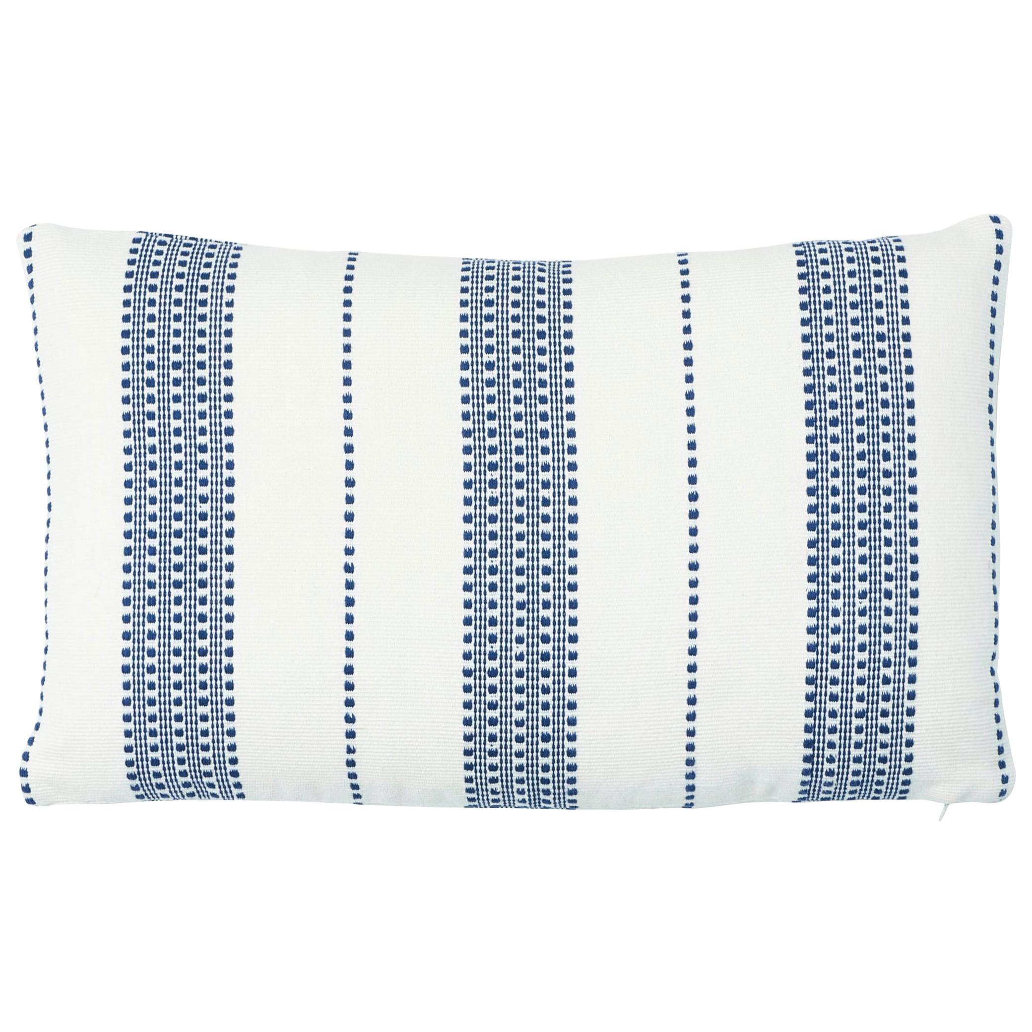 Schumacher Lubeck Stripe Pillow in Navy For Sale